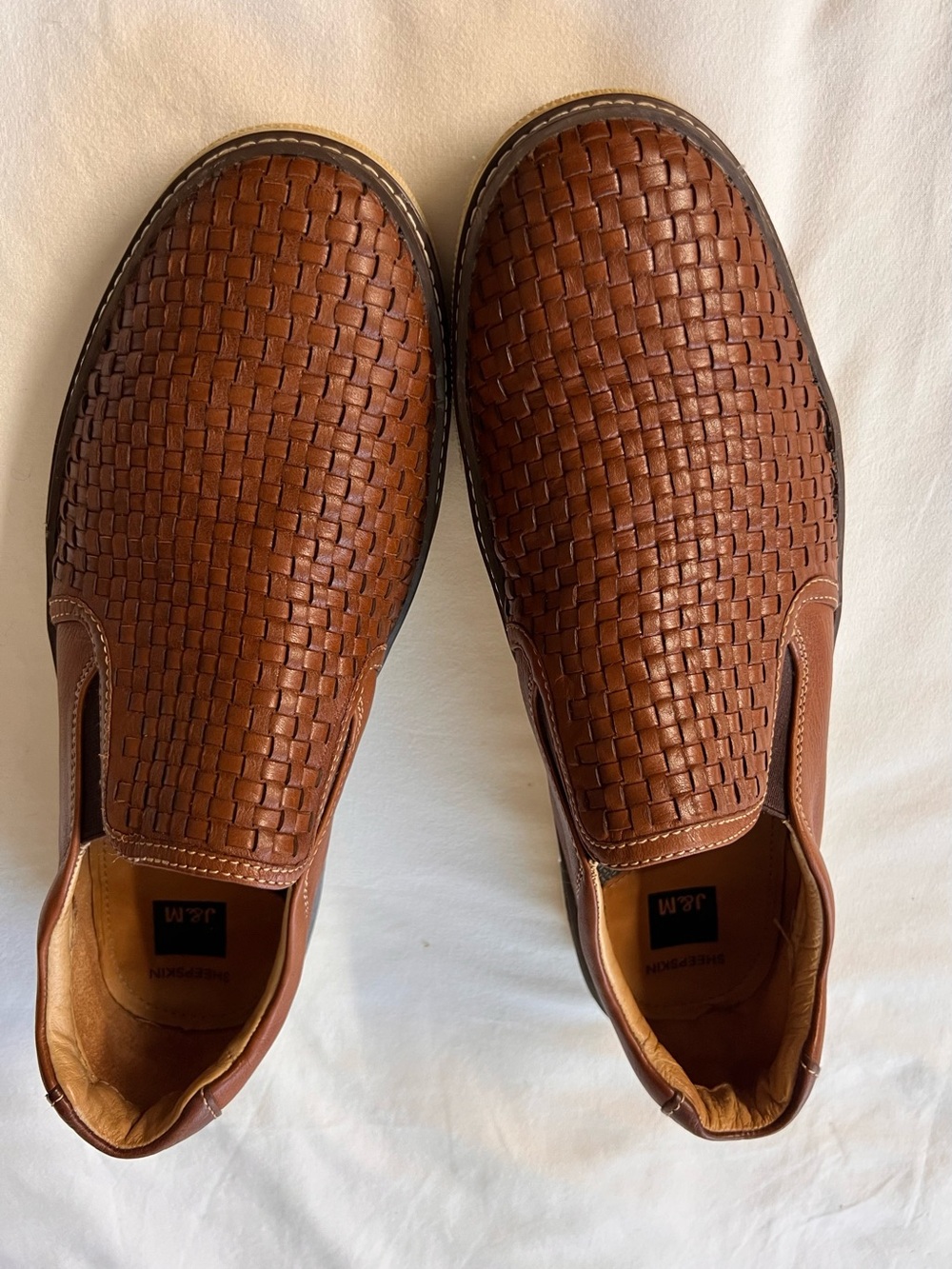 Johnson & Murphy J & M Woven Sheepskin Leather Loafers Men’s 12M